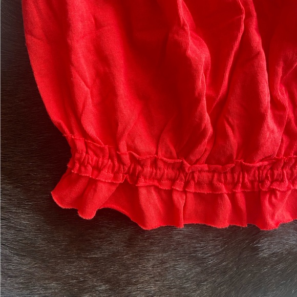 S 🔖 WE THE FREE Tube Top Crop Top Red Tan Brown Striped Band OB1031653 $58 - Picture 4 of 12